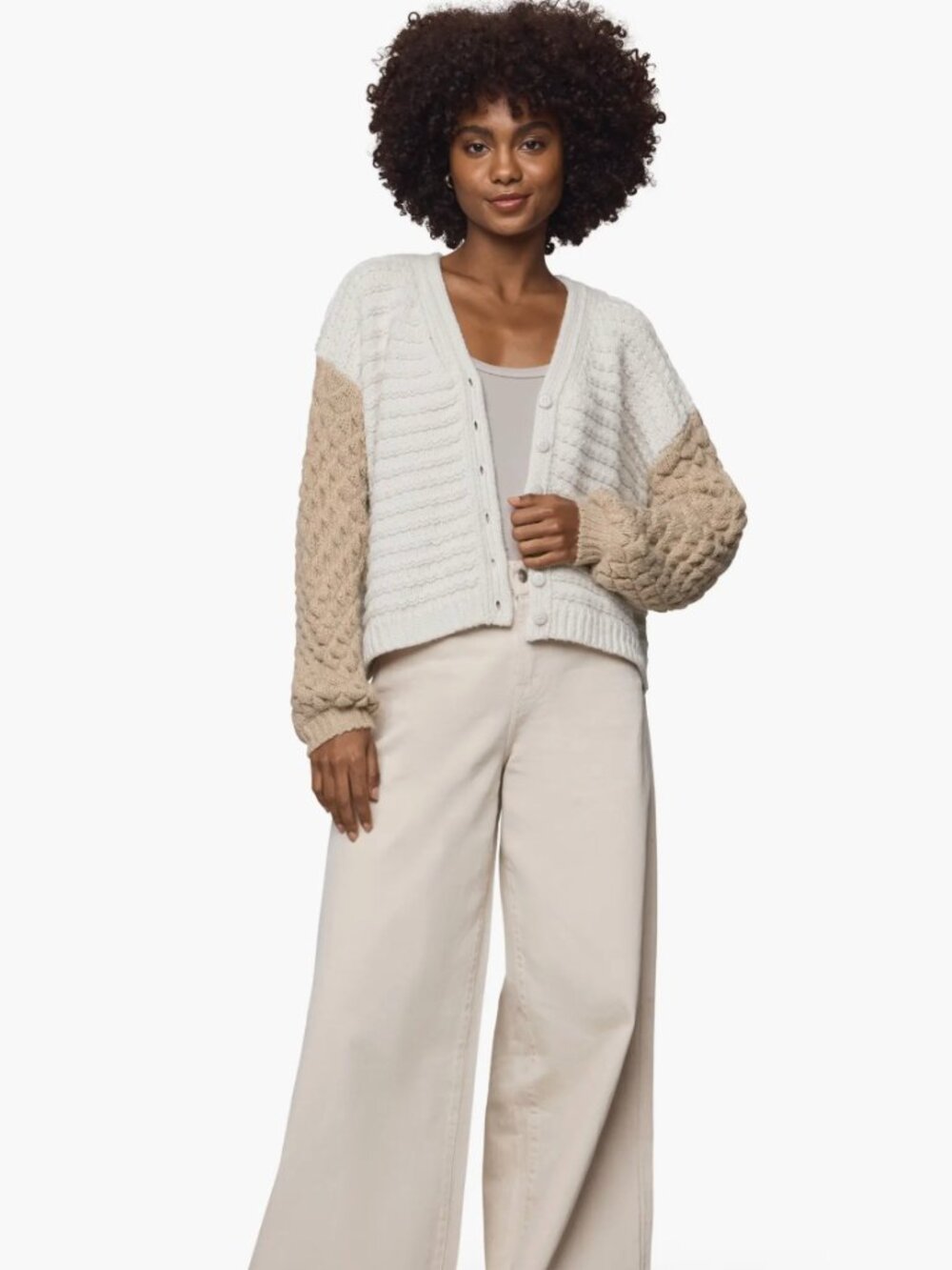 Splendid Maria Bobble Cardigan Quiet Luxury Viscose Alpaca Blend Cottage M $198 - Picture 2 of 16
